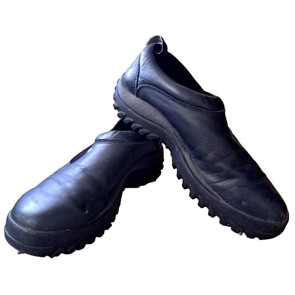 Salomon ContraGrip Men's 8 Black Leather Slip-In Work Shoe FLAWS